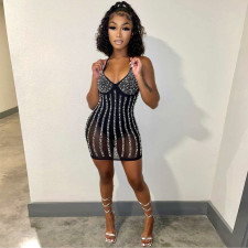 Sexy Hot Drilling Beading Night Club Dress SH-390331