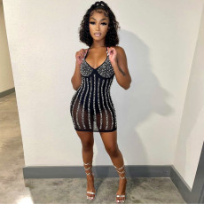 Sexy Hot Drilling Beading Night Club Dress SH-390331