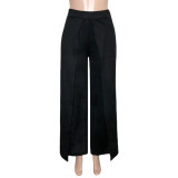 Solid High Waist Flared Pants SH-390323