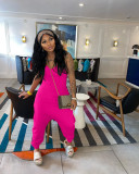 Solid Sleeveless Spaghetti Strap Jumpsuit WAF-77464