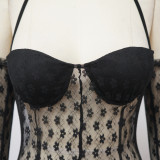 Sexy Halter Lace See-through Nightclub Jumpsuit YF-K10103