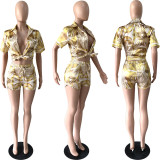 Sexy Printed Shirt And Shorts 2 Piece Sets YNSF-1827
