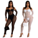 Sexy Halter Lace See-through Nightclub Jumpsuit YF-K10103