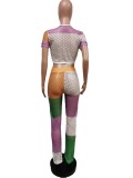 Sexy Hollow Out Breathable Two Piece Pants Sets MEM-88442