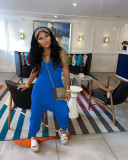 Solid Sleeveless Spaghetti Strap Jumpsuit WAF-77464