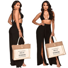 Sexy Solid Color Halter Top And Pants Two Piece Sets YF-K10105