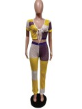 Sexy Hollow Out Breathable Two Piece Pants Sets MEM-88442