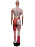 Sexy Hollow Out Breathable Two Piece Pants Sets MEM-88442