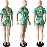 Sexy Printed Shirt And Shorts 2 Piece Sets YNSF-1827