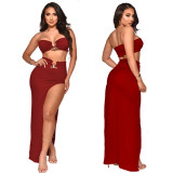 Breast Wrapped Sexy Irregular Skirts Suit YF-K10107