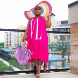 Plus Size Sexy Loose Sling Midi Dress NNWF-7563
