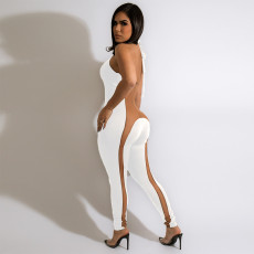 Sexy Patchwork Halter Jumpsuit YF-10126