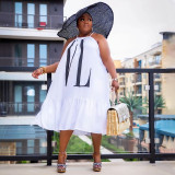 Plus Size Sexy Loose Sling Midi Dress NNWF-7563