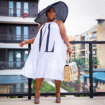 Plus Size Sexy Loose Sling Midi Dress NNWF-7563