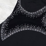 Plus Size Hot Drilling Mesh One Shoulder Night Club Dress NY-2443