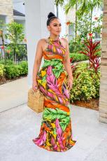 Sexy Printed Sleeveless Maxi Dress MXDF-6108