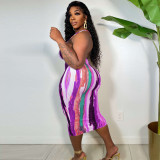 Sexy Printed Spaghetti Strap Midi Dress YNSF-1835