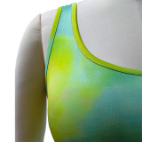 Casual Tie-dye Vest And Skirt 2 Piece Sets YF-9350