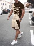 Men's Printed T Shirt And Shorts 2 Piece Sets SHD-9820