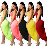 Solid One Shoulder Top And Skirt 2 Piece Sets YF-9268
