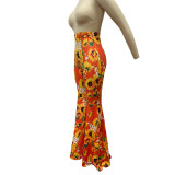 Casual Printed High Waist Flared Pants YF-9615