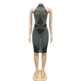 Sexy Hot Drilling Halter Night Club Dresses BY-5708