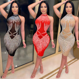 Sexy Hot Drilling Halter Night Club Dresses BY-5708