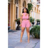 Sexy Hollow Top And Shorts 2 Piece Sets YIBF-60162