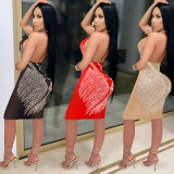 Sexy Hot Drilling Halter Night Club Dresses BY-5708