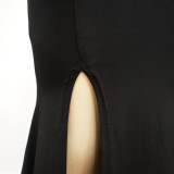 Solid Color Elegant Sexy Sling Split Evening Dress YF-10063