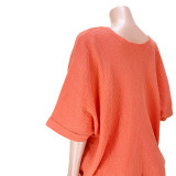 Solid V Neck Loose Blouse Top ASL-6576