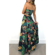 Fashion Casual Print Wrap Chest Long Skirt Two Piece Sets YF-9221