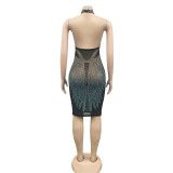 Sexy Hot Drilling Halter Night Club Dresses BY-5708
