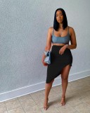 Solid Drawstring Bodycon Skirt (Only Skirt )BGN-255