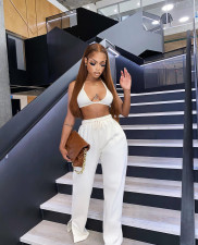 Plus Size Solid Bra Top And Pants 2 Piece Sets DAI-8389