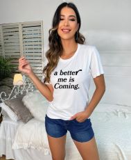 Letter Print Short Sleeve O Neck T Shirt FNN-009