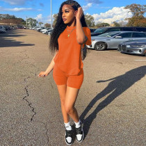 Solid T Shirt And Shorts Two Piece Sets MEM-88446
