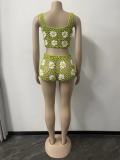 Fashion Beach Knitted Vest Shorts Two Piece Sets OSM-4361