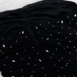 Plus Size Sexy Slim Tube Top Split Hot Diamond Maxi Dress NY-2447