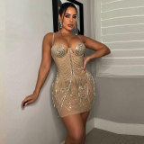 Sexy Sling Slim Hot Diamond Mini Dress NY-9007