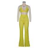 Sexy Knit Hollow Out Two Piece Pants Sets ZSD-Z046