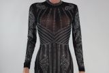Sexy Hot Drilling Long Sleeve Skinny Jumpsuit ME-Q034