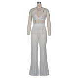 Sexy Knit Hollow Out Two Piece Pants Sets ZSD-Z046