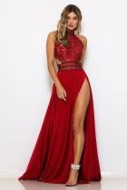 Sexy Backless Sleeveless High Split Maxi Evening Dress ZSD-G089