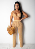 Sexy Knit Hollow Out Two Piece Pants Sets ZSD-Z046