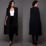 Plus Size Solid Cloak Sleeve Brazer Coat ZSD-G013