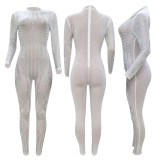 Sexy Hot Drilling Long Sleeve Skinny Jumpsuit ME-Q034