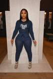Pink Letter Long Sleeve 2 Piece Pants Sets CXLF-8078