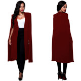 Plus Size Solid Cloak Sleeve Brazer Coat ZSD-G013
