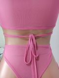 Sexy Mesh See Through Two Piece Skirt Sets YD-8629